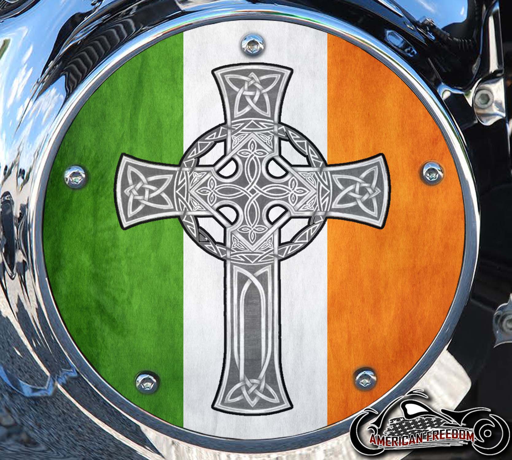 Custom Derby Cover - Celtic Cross Irish Flag